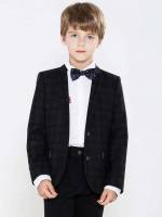 Regular Glamorous Plain Lapel Kids Clothing 8593