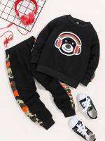 Black Sporty Long Sleeve Kids Clothing 2972