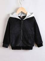 Casual Black Regular Toddler Boys Outerwear 2943