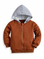 Colorblock Long Sleeve Hooded Regular Toddler Boys Outerwear 467