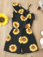 Boho Floral Sleeveless Ruffle Toddler Girl Jumpsuits 230