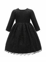 Glamorous Contrast Lace Round Neck Kids Clothing 1809