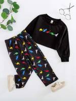  Regular Fit Animal Toddler Girl Two-piece Outfits 7162