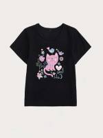 Short Sleeve Regular Regular Fit Casual Toddler Girls Tops 1142