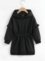 Long Sleeve Hooded Regular Fit Plain Kids Clothing 7527