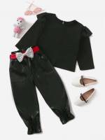 Casual  Regular Fit Toddler Girl Two-piece Outfits 5047