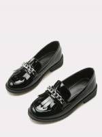  Black Plain Kids Flats 568