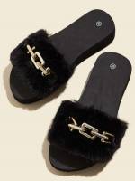   Black Kids Slippers 7016