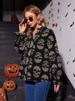 Notched Casual Halloween Maternity 4997