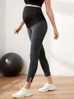 Split  Cropped Maternity Leggings 1