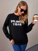 Casual Regular Fit Black Maternity Sweatshirts 7030