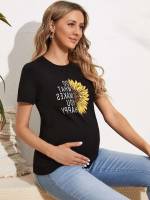  Round Neck Regular Fit Short Sleeve Maternity T-shirts 8920