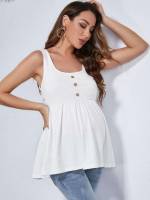 Plain  Regular Maternity Tank  Camis 7285