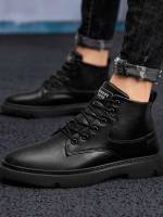 Black  Plain Men Shoes 4951