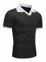 Short Sleeve Black Regular Fit Work Men Polo Shirts 5099