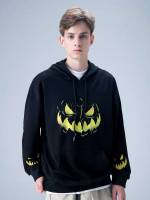 Drawstring Hooded Casual Regular Men Sweatshirts 4195