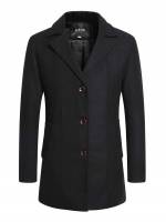  Black Midi Lapel Men Outerwear 4750