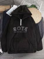 Letter Regular Fit Casual Hooded Men Sweatshirts 683