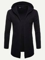  Regular Fit Hooded Black Men Clothing 3707