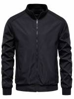  Regular Black Plain Men Jackets 6713