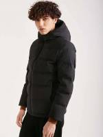 Plain Regular Black Men Outerwear 602