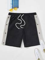 Drawstring Black Men Clothing 3587