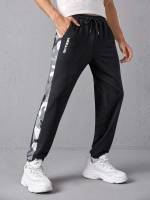 Pocket Camo Long Black Men Sweatpants 7364