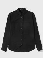 Regular Fit Black Regular Pocket Men Shirts 3202