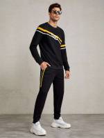  Regular Fit Black Men Co-ords 2679