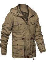 Zipper Regular Fit Hooded Men Outerwear 7349