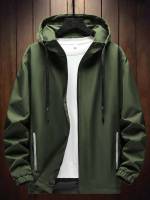 Casual Zipper Hooded Men Outerwear 3141