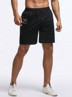 Regular Fit Black Drawstring Men Bottoms 8240