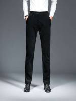 Plain Black Pocket Men Suit Pants 2314