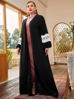 Black  Long Sleeve Plus Size Abayas 597