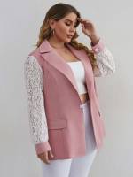  Regular Fit Plain Plus Size Blazers 4944