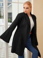 Regular Fit Plain Shawl Collar Plus Size Blazers 395