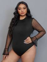   Polka Dot Plus Size Bodysuits 9192