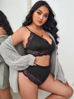  Plain  Plus Size Bra  Panty Sets 4190