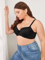 Simple Plain Plus Size Bras  Bralettes 1234