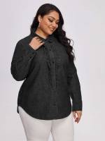  Ruffle Regular Fit Casual Plus Size Denim 4278