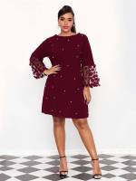 Black Round Neck Short Plus Size Dresses 5900