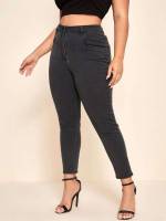  Skinny Button Plus Size Denim 410