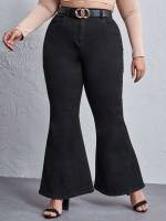  Black Plain Women Plus Clothing 4195