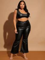 Long  Plain Plus Size Jeans 1558