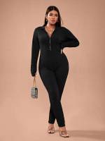  Zipper Long Plus Size Jumpsuits 900