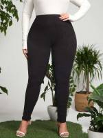 Black Long Plain Skinny Women Plus Clothing 2900