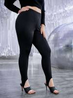 Basics Plain  Plus Size Leggings 956