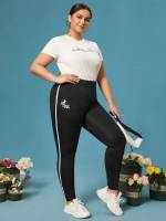 Long Black Animal Plus Size Leggings 4164