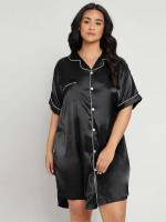  Pocket Lapel Plus Size Nightgowns  Sleepshirts 1582