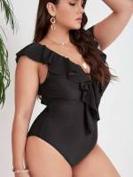   Black Plus Size One-Pieces 2518